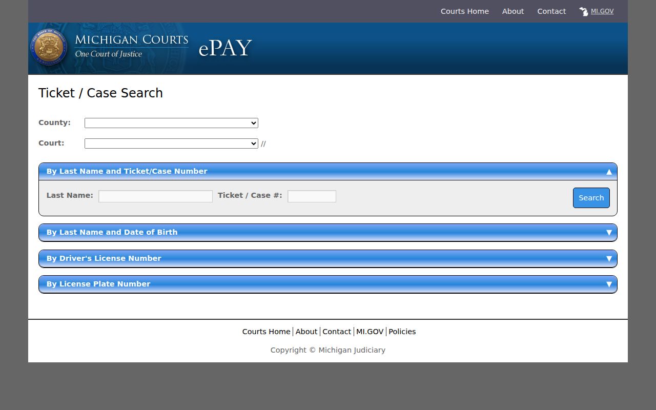 Crawford County traffic warrants: state ticket and case search fields