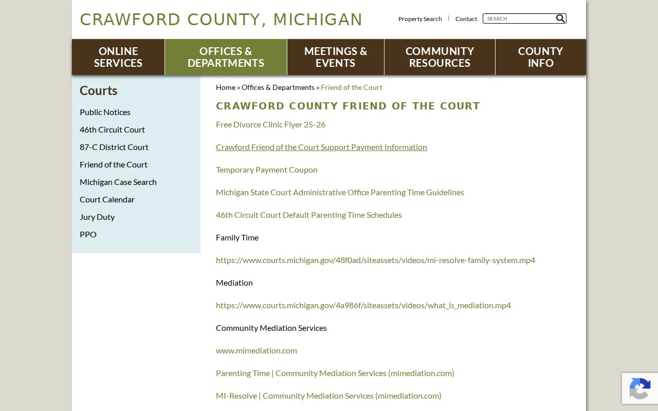Crawford County bench warrant lookup: Friend of the Court show-cause page